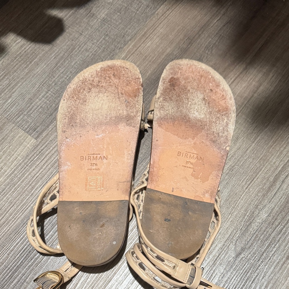 Alexandre Birman Beige Tan Leather Strappy Sandals - Picture 10 of 11